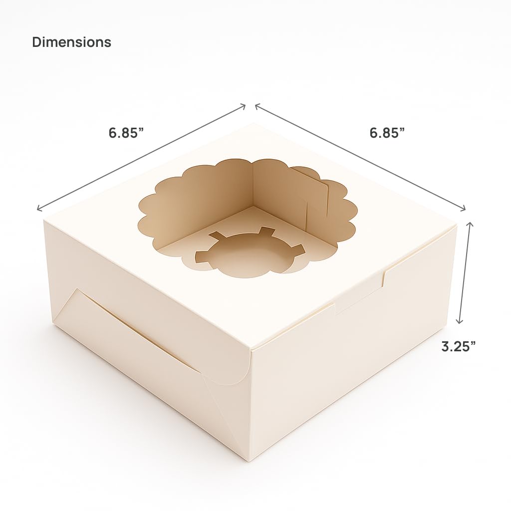 Cupcake Boxes with Inserts - Pack of 10 -3 Cupcake Boxes with Inserts - Pack of 10 -3