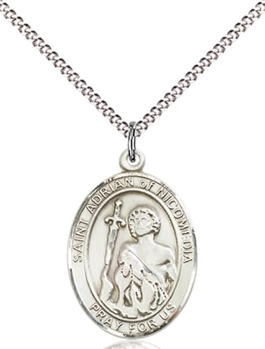 F A Dumont Sterling Silver St. Adrian of Nicomedia Pendant with 18