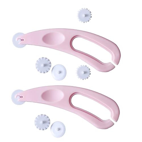 CATIEBYE 2juegos Rodillo De Pastelería Reutilizable para Fondant y Decoración De Pasteles De Herramientas De Hornear Color Rosa para Postres y Cumpleaños
