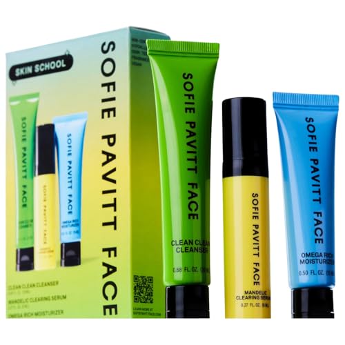 SOFIE PAVITT FACE The Skin School Set: Cleanse, Treat & Hydrate Minis for Clearer Skin