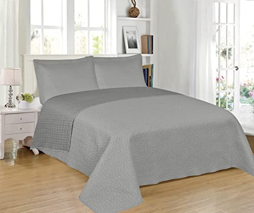 Colcha Tipo Capa Laker Reig Martí - Cama 135 Cm (235x270 Cm), Azul, Tejido Jacquard, 89% Poliéster 11% Algodón