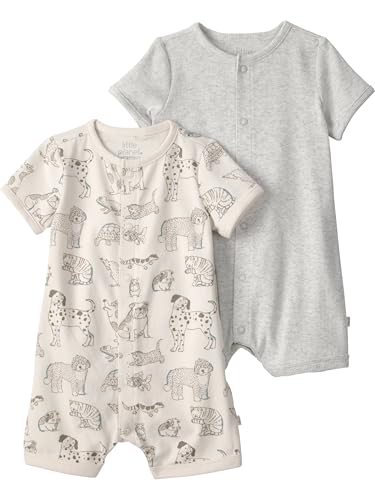little planet by carters Neutral Romper made with Organic Cotton Gray Pets 9M