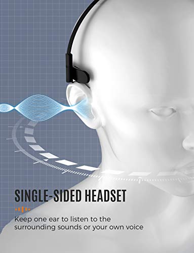 Mpow Single-Sided USB Headset with Microphone, Over-The-Head Computer Headphone for PC, 270 Degree Boom Mic for Right/Left Ear, Comfort-fit Call Center Headsets with in-Cord Volume Control