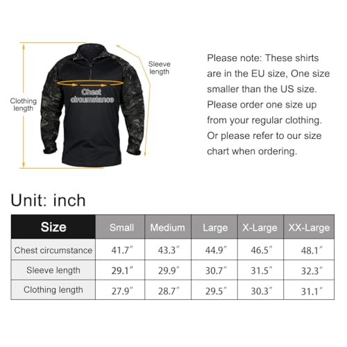Idogear Men’S Tactical Military Shirts 1/4 Zip Combat Bdu Shirts Camo Long Sleeve With Pockets For Outdoor Airsoft Paintball thumb #4