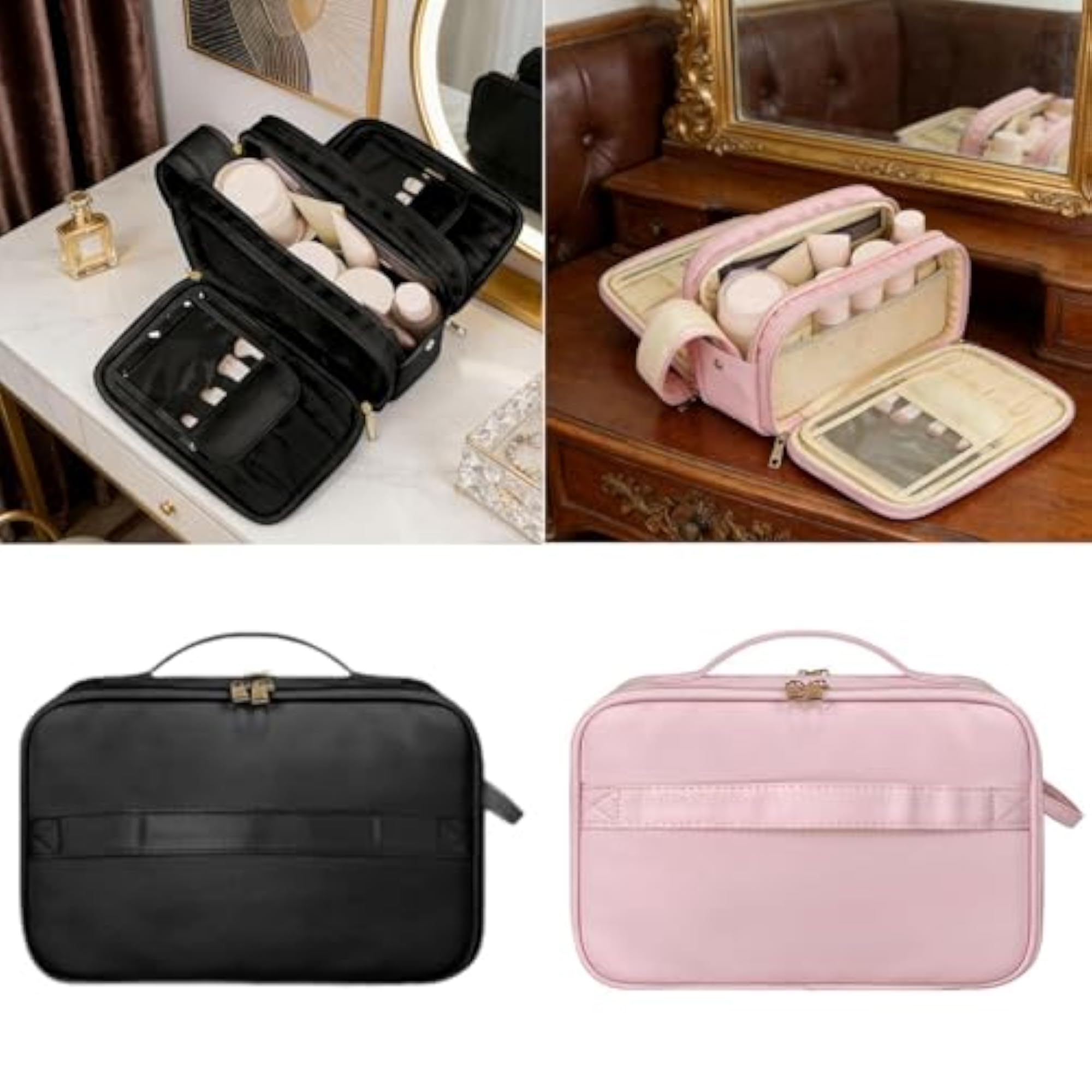 Toiletry Bag Makeup Organizer for Travel Essentials, Black