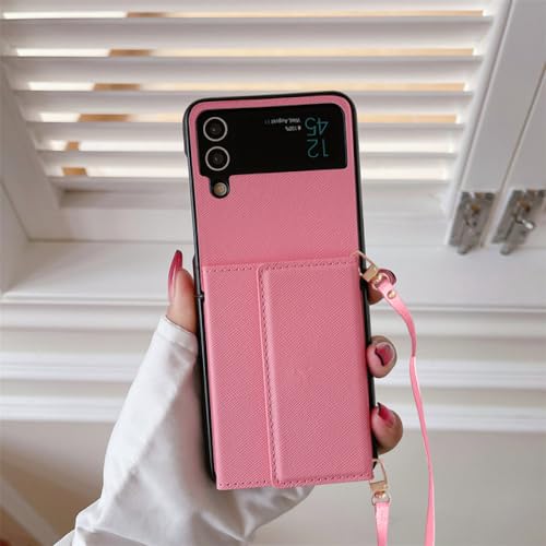 Coque portefeuille Galaxy Z Flip 5 4 3 rose pour ne plus perdre son téléphone