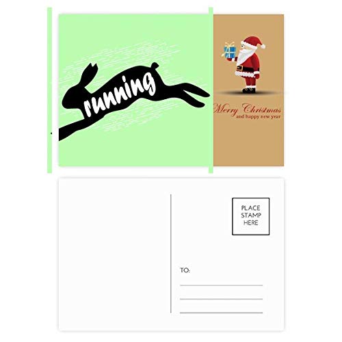 Cartes postales lapins noirs et Père Noël | Lot de 20 pièces pour vœux