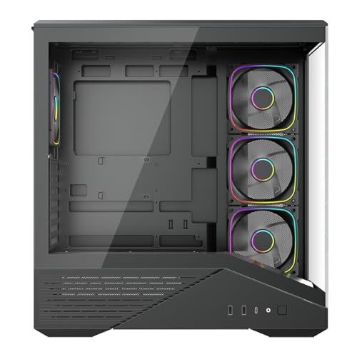 Gabinete para PC 1ST PLAYER GM7 ATX, Torre Media para Gaming con 4 Ventiladores ARGB PWM Preinstalados y Panel de Vidrio Templado, Negro miniatura 6