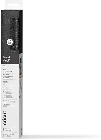 CRICUT 2011549 SMART VİNİL KALICI 33X91CM 1 SAYFA IŞILTILI SİYAH