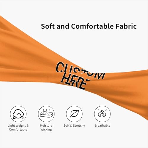 Image of Custom Sports Headband Custom Sweatband Bandana Add Your Image Logo Text Number. Bulk Custom Men Or Women Moisture Wicking Ventilate Elastic ﻿Headband