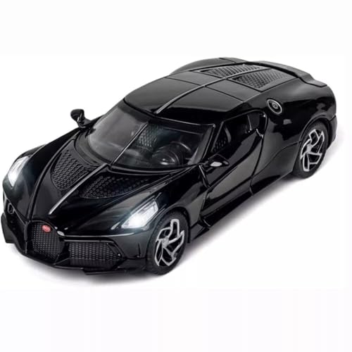 Image of Alokik Enterprise 1:32 Bugati La Voiture Noire Diecast Metal Pull Back Car with 6 Openable Doors with Sound and Light Toy Decoration car Best Gift Toys for Kids 【Color As Per Stock】