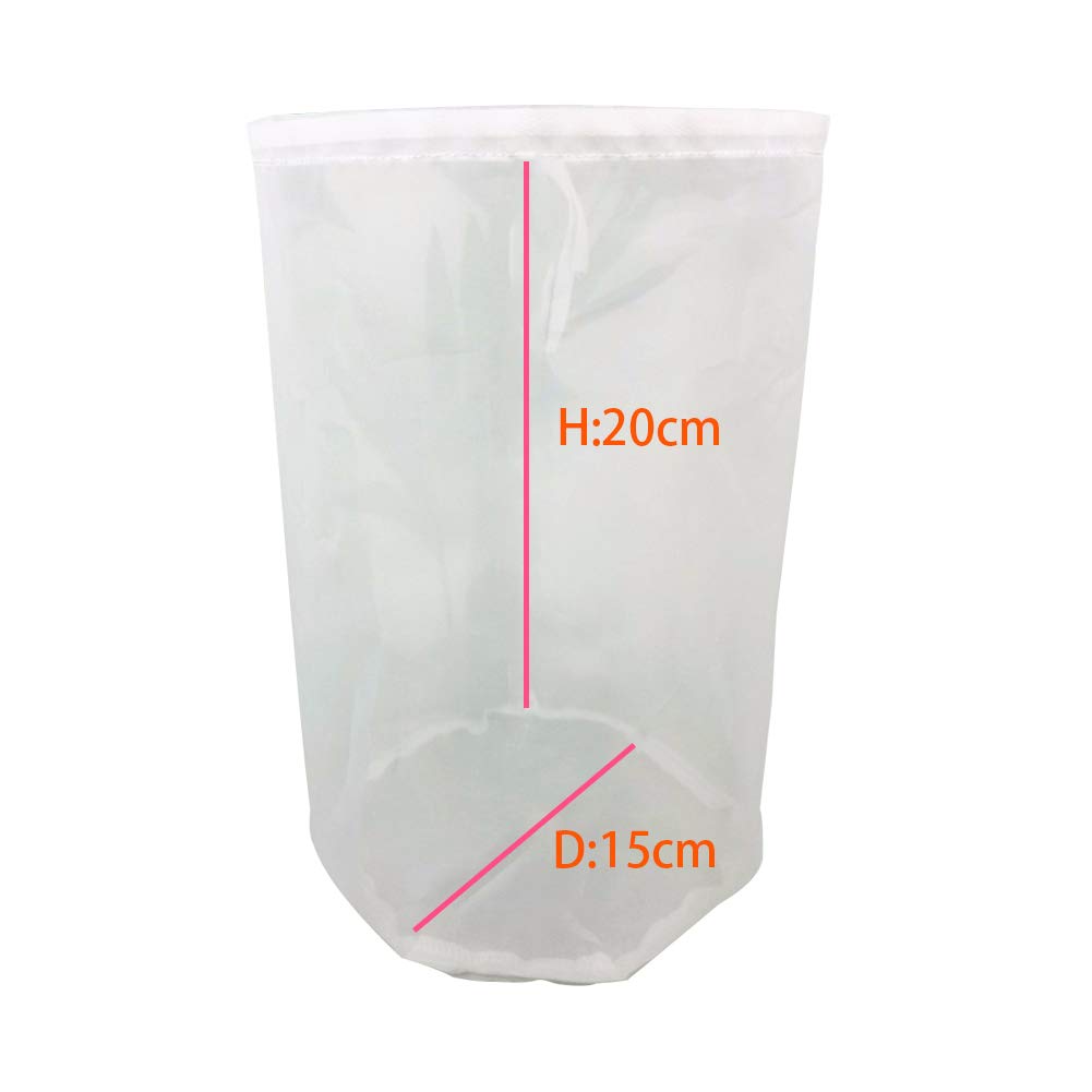 5 Sacs Filtrants Réutilisables – Maille Fine 100 Microns – Pour Lait De Noix, Jus, Soupe – 15x20 Cm