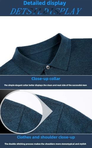 Men's Long Sleeve Lapel Collar Sweater Long Sleeve Loose Fit Sweater Loose Casual Soft Warm Pullover3