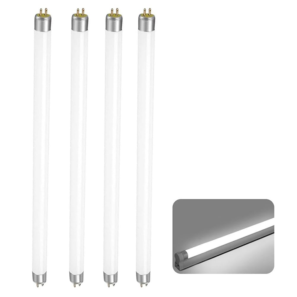 T5 6W Fluorescent Tube 212mm(excluding pins) 4 Pack, G5 Base, Cool White 4000K, 480LM, Low Energy Consumption Tube Light, Emergency Energy Saving Light, for Kitchen, Bathroom, Cabinet, Garage — image 1