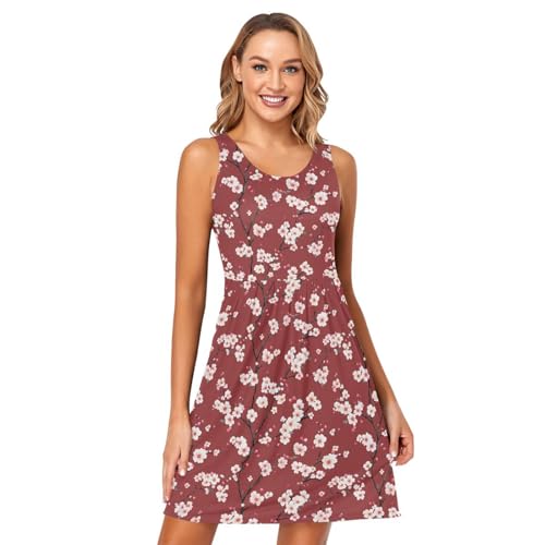 Image of ALAZA Women's Summer Dress Sun Dress Sleeveless with Pockets