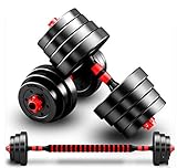 【Einstellbare Hantel】 5kg * 2 / 7,5 kg * 2 / 10kg * 2 / 15kg * 2. Schnelle und einfache Installation. Es kann für eine breite Hammer oder Griff Übungen verwendet werden. Beide Seiten der Hantel sind mit mehreren bewegbaren Gewichts pads ausgestattet. Es kann Ihren Sport Bedürfnisse erfüllen.