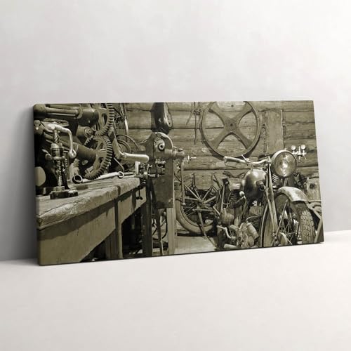 Image sur Toile Vieilles Motos 140x70cm avec Impression HD Durable