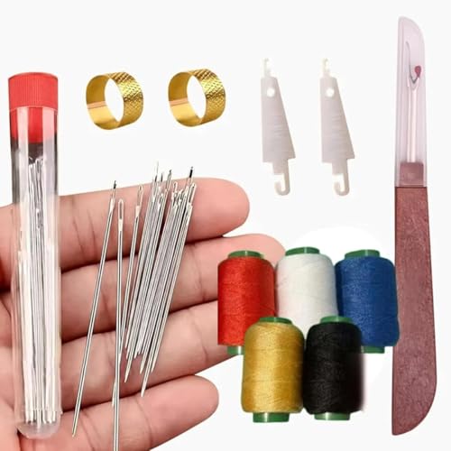 Big Eye Steel Sewing Needles Kit,2026 New Stainless Steel Needles for Hand Sewing,37pcs Big Eye Steel Needles Set, Portable DIY Hand Made Craft Set,for Handcraft Lovers (36Pcs)