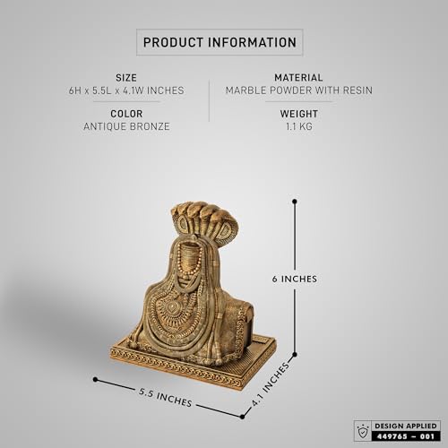 Image of SILAII Tiruvannamalai Annamalaiyar Sculpture - Handcrafted Hindu Temple Idol | Lord Shiva Murti for Home, Office, Puja Decor | Spiritual Indian Art (6 INCHES)
