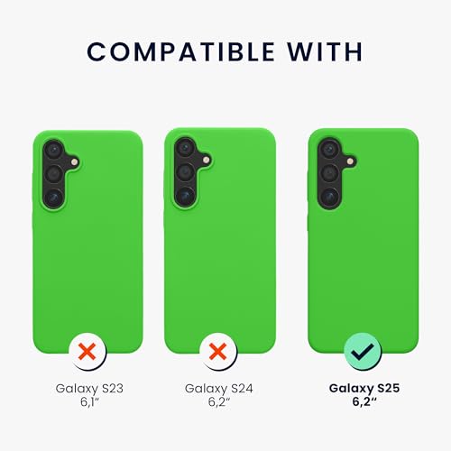 kwmobile Case Compatible with Samsung Galaxy S25 Case - Soft TPU Silicone Cover for Samsung S25 Case - Non-Slip Drop Protection - Lime Green by kwmobile - Used condition - Image 2