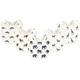 Touched by Nature Unisex Baby Organic Cotton Bibs, Classic Safari Animals, One Size