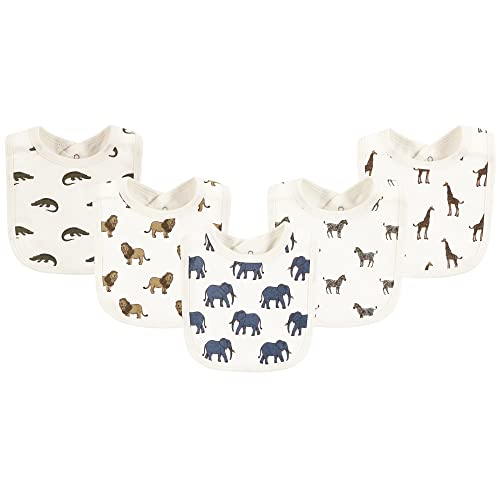 Image of Touched by Nature Unisex Baby Organic Cotton Bibs, Classic Safari Animals, One Size