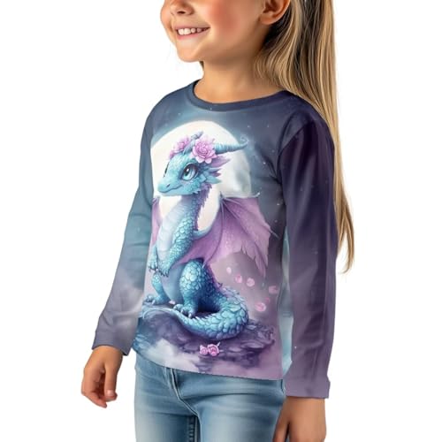 Image of WELLFLYHOM Long Sleeve T-Shirt for Boys Girls 3-16 Years Old Tee Tops Crewneck Pullover Shirts Fall Outfits