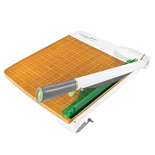 Westcott 16874 15-Inch CarboTitanium Wood Base Guillotine Paper Cutter, Multi-Paper Trimmer with 30 Sheet Capacity by Westcott - Used condition - US$48.07