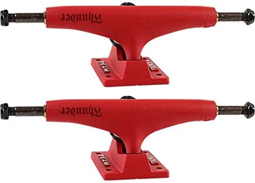 Thunder Trucks 147mm Team Full Dip Script Red Skateboard Trucks - 5.25" Hanger 8.0" Axle (Set of 2)