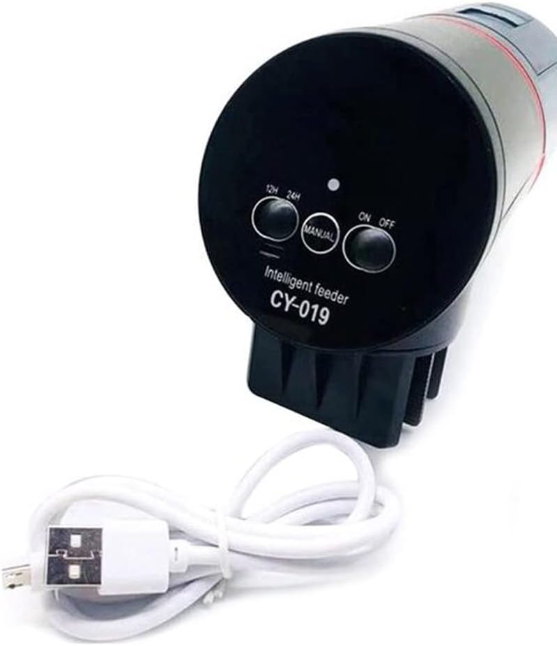 Automatic Fish Feeder, USB Charger Fish Feeder for Aquarium, Fish Tank, Fish Foo (Color : Green) (Black)