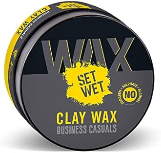 Set Wet Hair Wax For Men - Hair Clay Wax 60g| Strong Hold, Ultra Matte Finish, With Bentonite Clay, Restylable Anytime, Easy Wash Off| No Paraben, No Sulphate, No Alcohol
