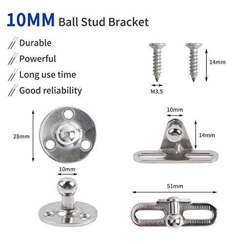 Otuayauto Gas Strut Mounting Brackets - 10Mm Ball Stud With Screws (Pack Of 4) #TOP1
