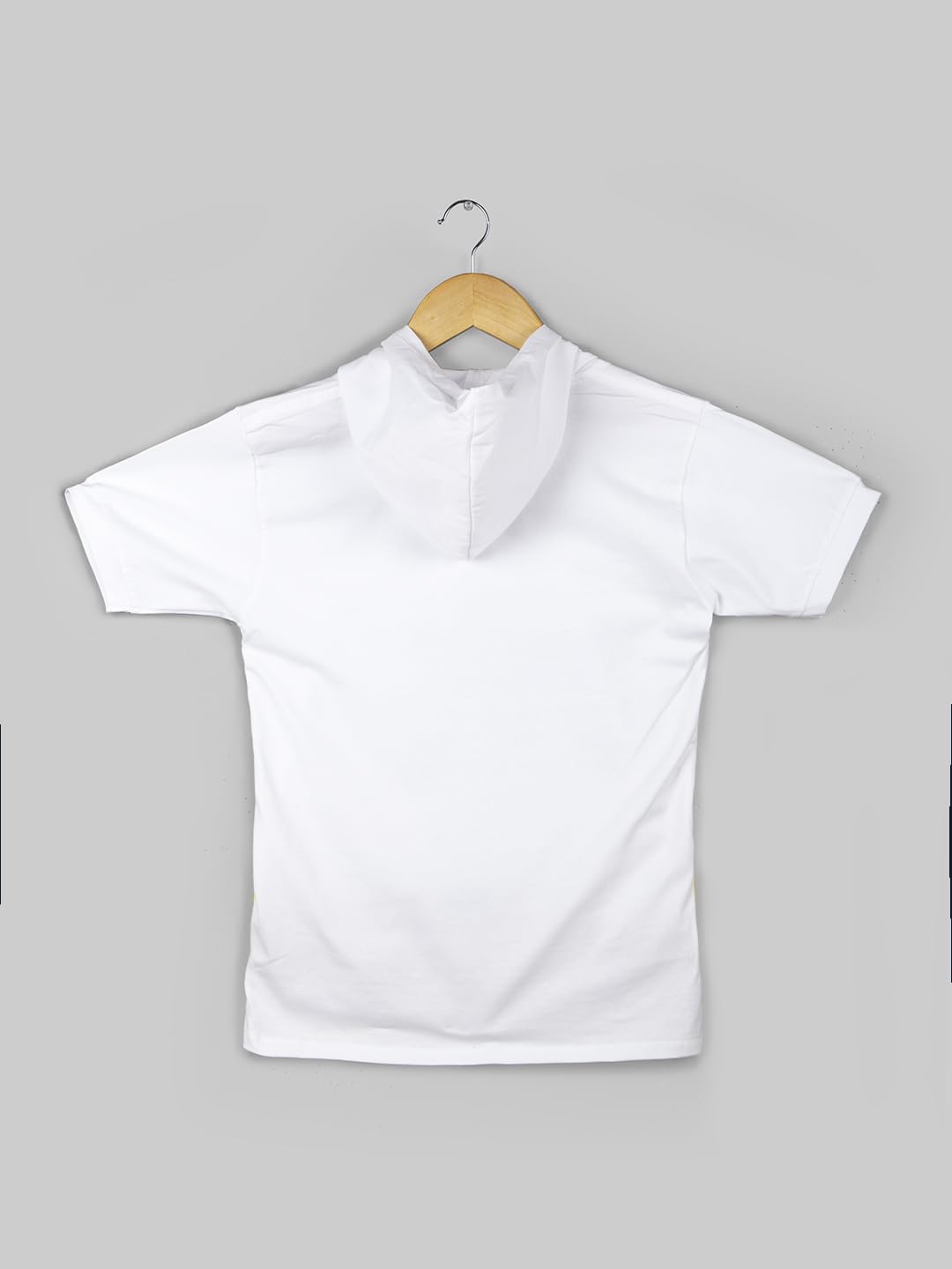 Naughty Ninos Weißes Baumwoll-T-Shirt mit Kapuze für Jungen von 5 bis 14 Jahren