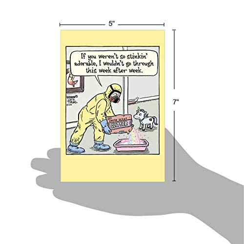 Nobleworks - 1 Funny Cartoon Birthday Greeting Card - Comic Humor, Happy Birthdays Celebration Card - Unicorn Glitter C6952Bdg #TOP5