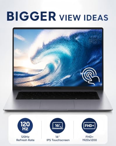 Image of Samsung Galaxy Book6 Touchscreen AI Laptop, 16 inch FHD+ 120Hz IPS Display, Intel Ultra 7 355, 16GB DDR5 RAM, 1TB SSD, Copilot+ PC, Backlit Keyboard, 24 Hours Battery Life, Windows 11 Pro, Gray