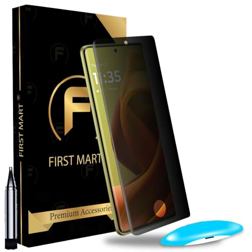 Image of FIRST MART UV Privacy Tempered Glass for Motorola G85 | Anti-Spy 9H Curved Screen Protector, Edge-to-Edge, Case-Friendly | 1 Pack