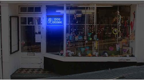 Miniatura 2 de 210008 Señal de neón con luz LED para peluquería, peluquería, peluquería, salón de belleza, 12 x 8 pulgadas, 16 colores por control remoto