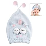El diseño elástico de este gorro de toalla para secar el cabello no es demasiado ajustado alrededor de su cabeza y es lo suficientemente ancho para que todo su cabello quede bajo, incluso si su cabello es largo y grueso, el turbante de la toalla para el cabello seco no se caerá .