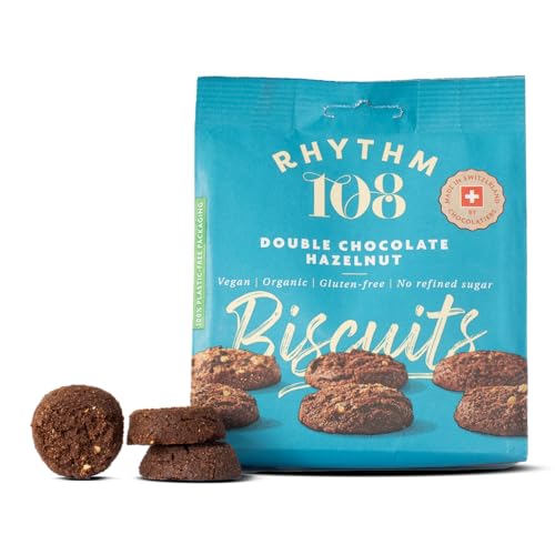 Rhythm 108 Swiss Biscuits Double Choc Hazelnut Share Bag 135g (Pack of 8)