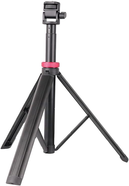 V-200 Retractable Tabletop & Travel Tripod with COB Light Mount for Phone, Phone Grip, Selfie Stick, and Foldable Extendable Pole Stand