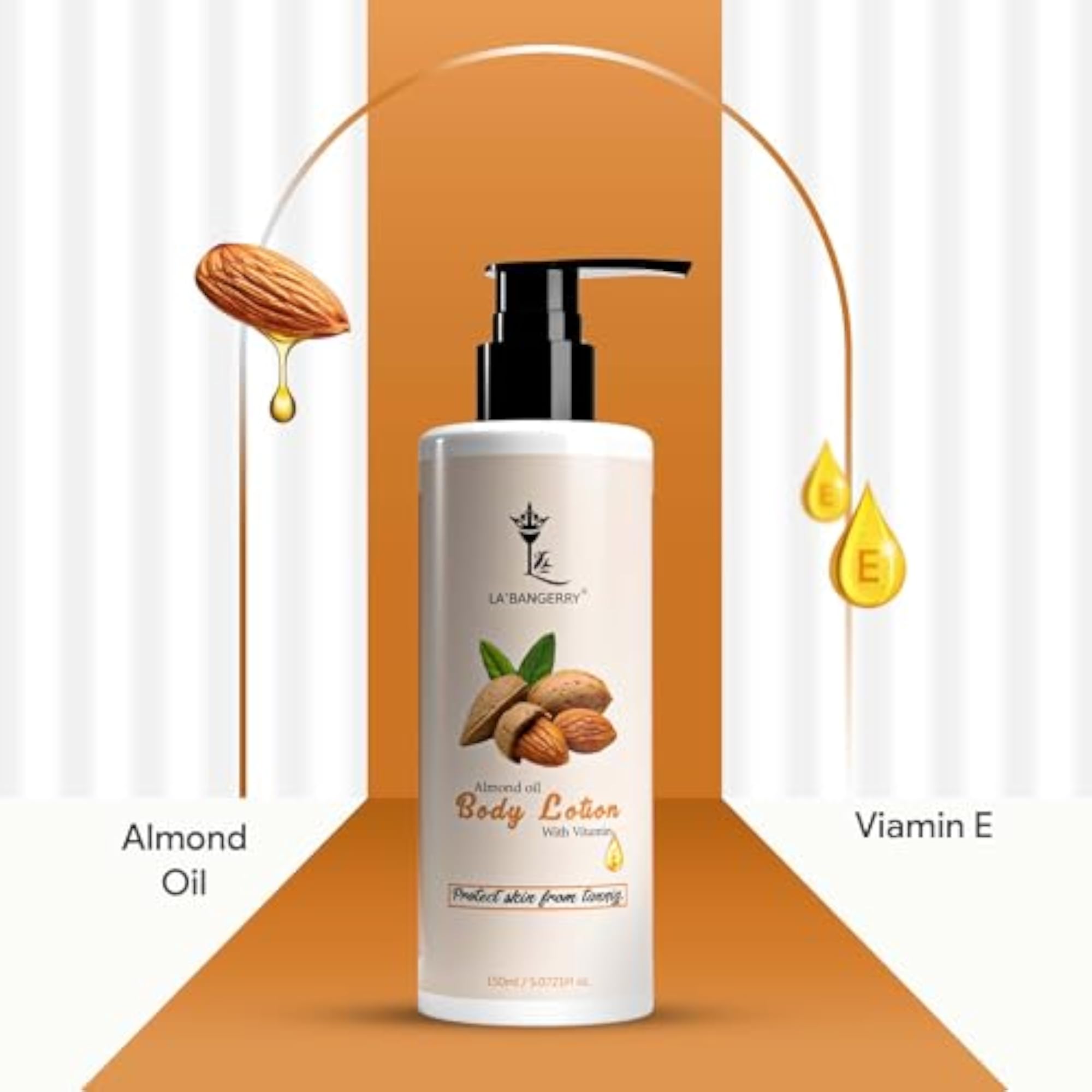 LA'BANGERRY Almond & Vitamin E Body Lotion, 200ml