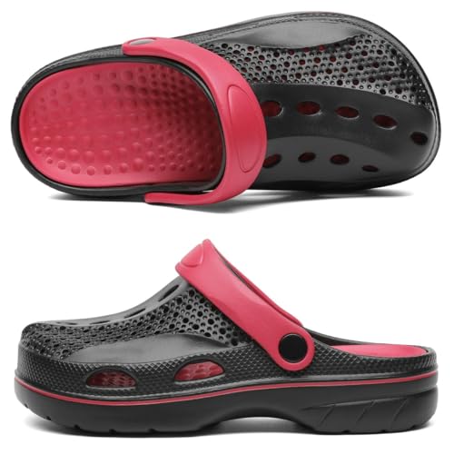 Image of VZQ Women and Men Arch Support Clogs Slip-on Garden Shoes Outdoor Beach Slippers Sandals with Plantar Fasciitis Feet Cushion Insoles