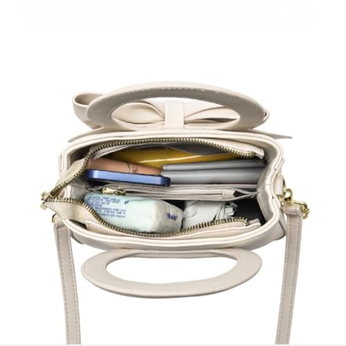 Women's Cute Small Handbag Aesthetic Bowknot Soft PU Leather Shoulder Bag Vintage Crossbody Bags Trendy Purse4