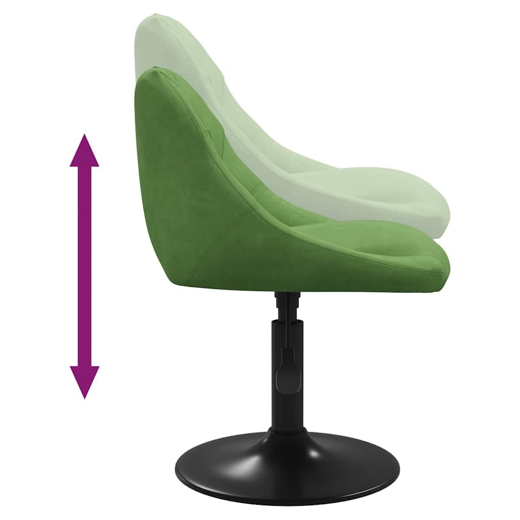Taburete de bar de terciopelo verde claro con resorte de gas, altura regulable, giratorio 360 grados, estructura de acero con recubrimiento de polvo negro, 46 x 44 x 62,5 hasta 77,5 cm