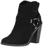 Gepolsterte Innensohle Callisto Damen Fancye Stiefelette, Schwarze Velourslederoptik, 39 EU