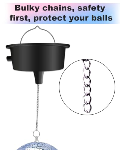 Image of Disco Ball Motor with Lights with Remote, Palujorty 5 RPM-9 RPM 24 LED Mirror Ball Motor with Lights for 4 inch 6 inch 8 inch 12 inch Balls for Party(USB /Battery Powered)