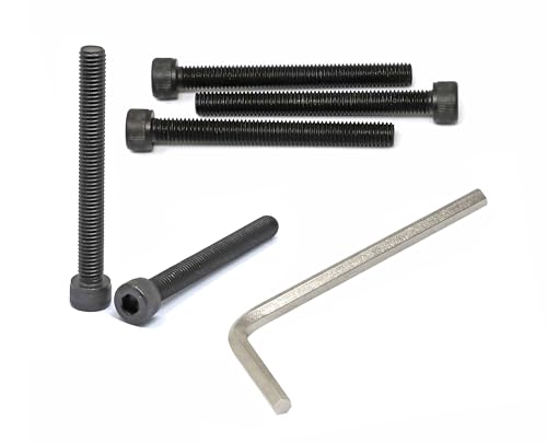 Image of iexcell 5 Pcs M8 x 75mm Thread Pitch 1.25 mm Alloy Steel 12.9 Grade Hex Socket Head Cap Screws Bolts Kit, Black Oxide Finish