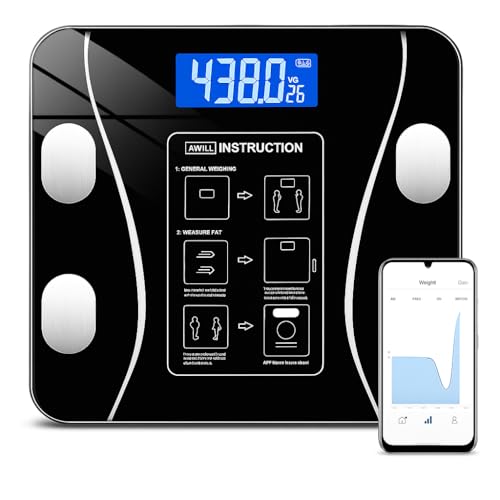 Balança Digital Corporal com Bioimpedância, Bluetooth, App, Vidro...