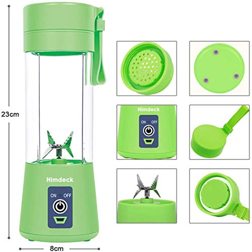 Liquidificador portátil, copo de suco, pode ser usado para frutas, smoothies e milkshakes, 6 lâminas