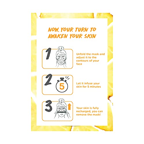 Garnier Skinactive Tissue Mask Ampoule, 1% Vitamin Cg X Pineapple, 15 gm - Image 6